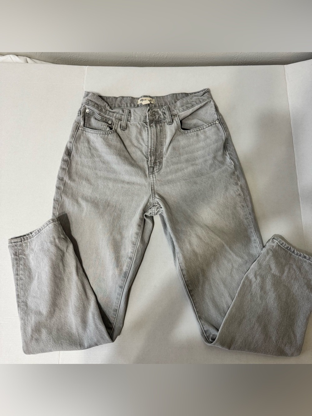 Gray Women's High-Rise Straight Jeans